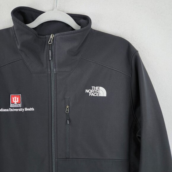 The North Face Jacket Mens Medium Black Apex Barrier Soft Shell IU Health Casual - Picture 2 of 16